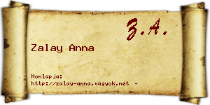 Zalay Anna névjegykártya